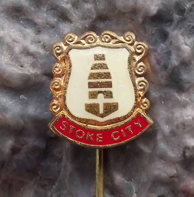 Antique Stoke City Football Club SCFC Crest Supporters Shield Pin Badge - Badgecrazy