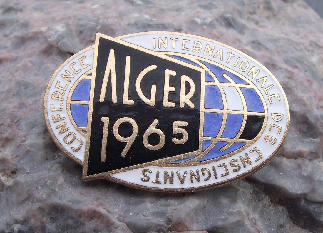 1965 International Teachers Conference Algeria Attendee Education Pin Badge - Badgecrazy