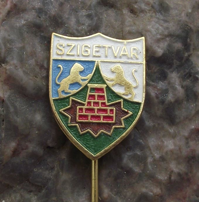 Antique Szigetvar Inselburg Hungary Coat of Arms Heraldic Crest Pin Badge - Badgecrazy