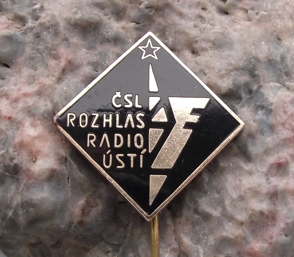 Vintage Radio Usti CSSR Czech State Broadcasting Transmitter Tower Pin Badge - Badgecrazy