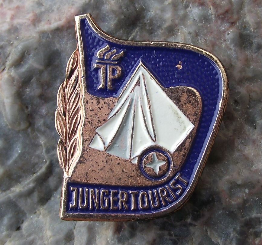 Miniature Thalmann Pioneer Young Tourist Camping Tent DDR Bronze Metal Pin Badge - Badgecrazy