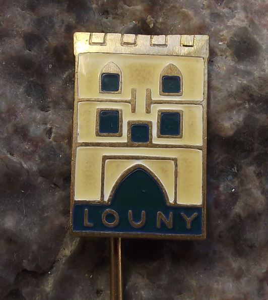 Louny Gothic Architecture Building Front Facade Tourist Souvenier Pin Badge - Badgecrazy