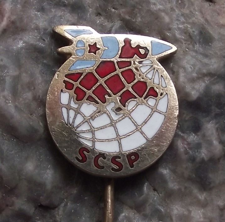 Vostok 1 Space Race Yuri Gagarin Exploration Program SCSP Rocket Earth Pin Badge