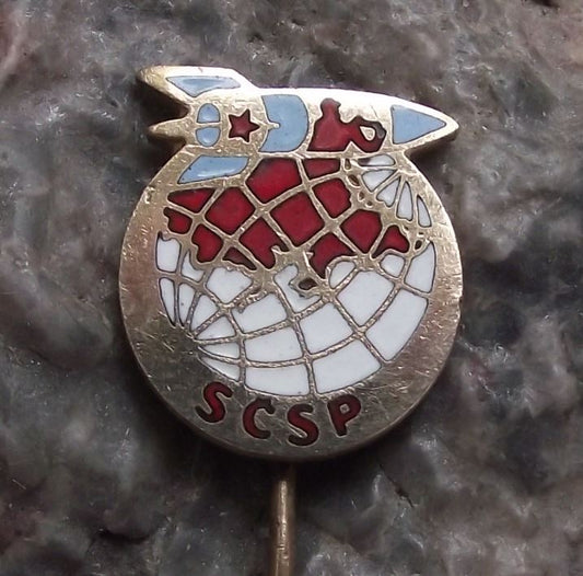 Vostok 1 Space Race Yuri Gagarin Exploration Program SCSP Rocket Earth Pin Badge