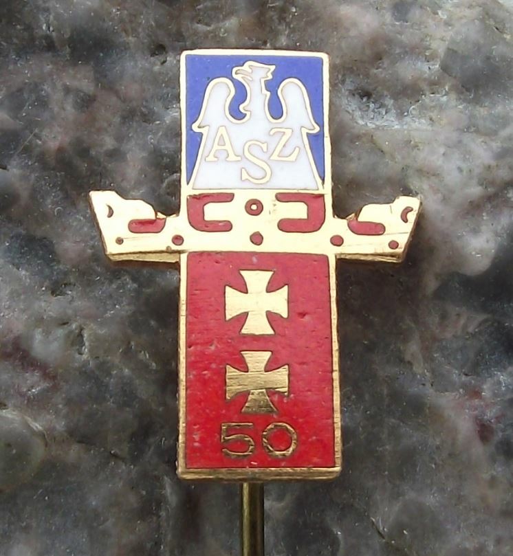 Antique AZS Polish University Sports Association 50th Anniversary Pin Badge - Badgecrazy