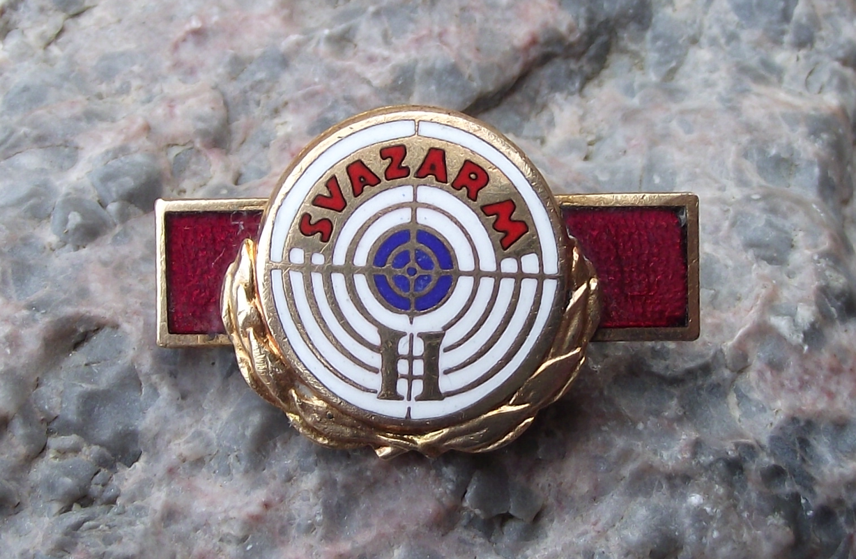 Vintage Svazarm Czech Army Reserve Grade 2 Shooter Paramilitary Brooch Pin Badge - Badgecrazy