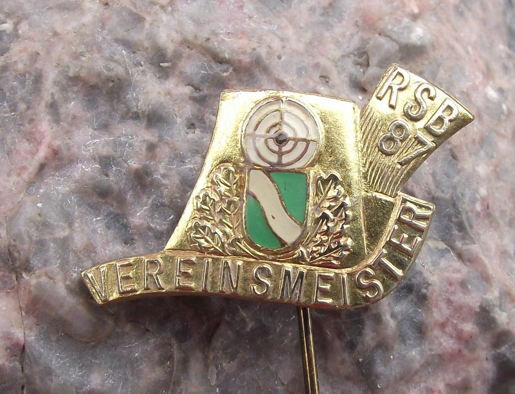 1987 Rheinland Shooting German Defence Association Club Champion Pin Badge - Badgecrazy