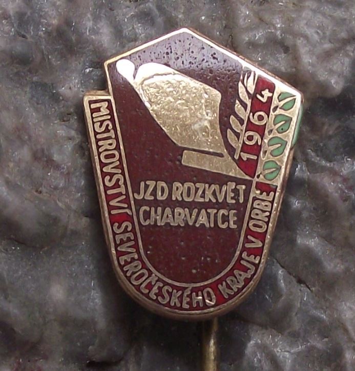 1964 Czechoslovakia Field Ploughing Plough Competition Regional Finals Pin Badge - Badgecrazy