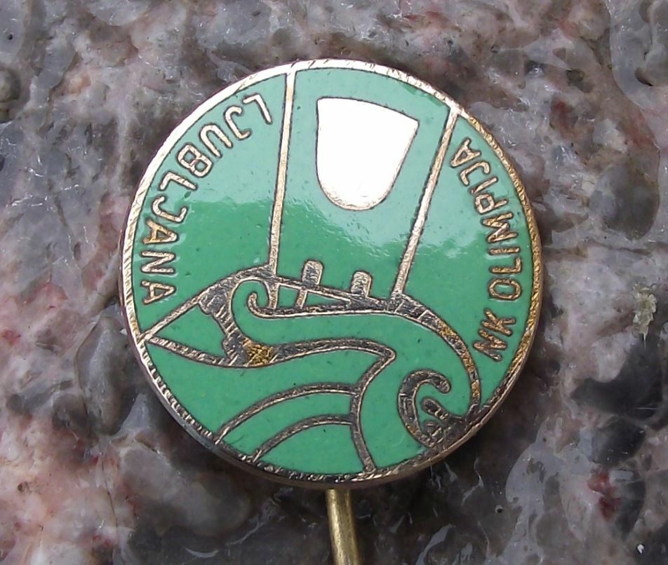 Vintage NK Olimpija Ljubljana Slovenia Football Club Soccer Crest Logo Pin Badge - Badgecrazy