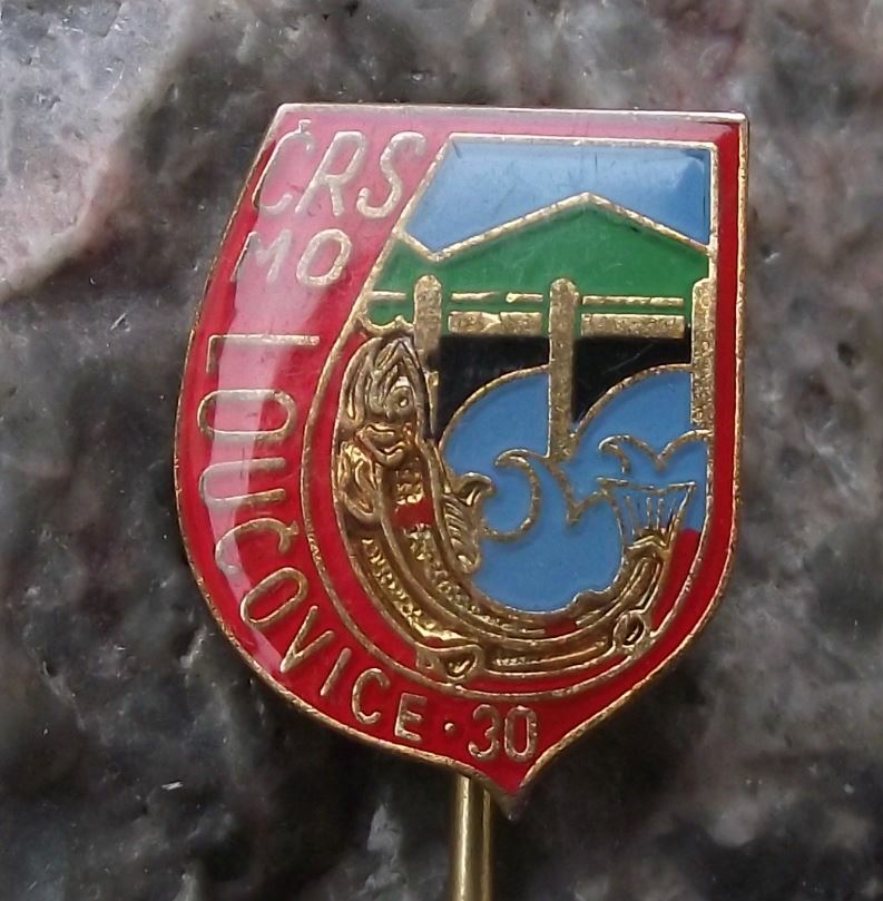Loucovice Czechoslovakia Fishing Association CRS Members Fish Pin Badge - Badgecrazy