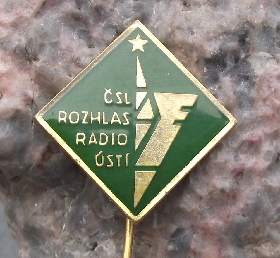 Vintage Radio Usti CSSR Czech State Broadcasting Transmitter Tower Pin Badge - Badgecrazy