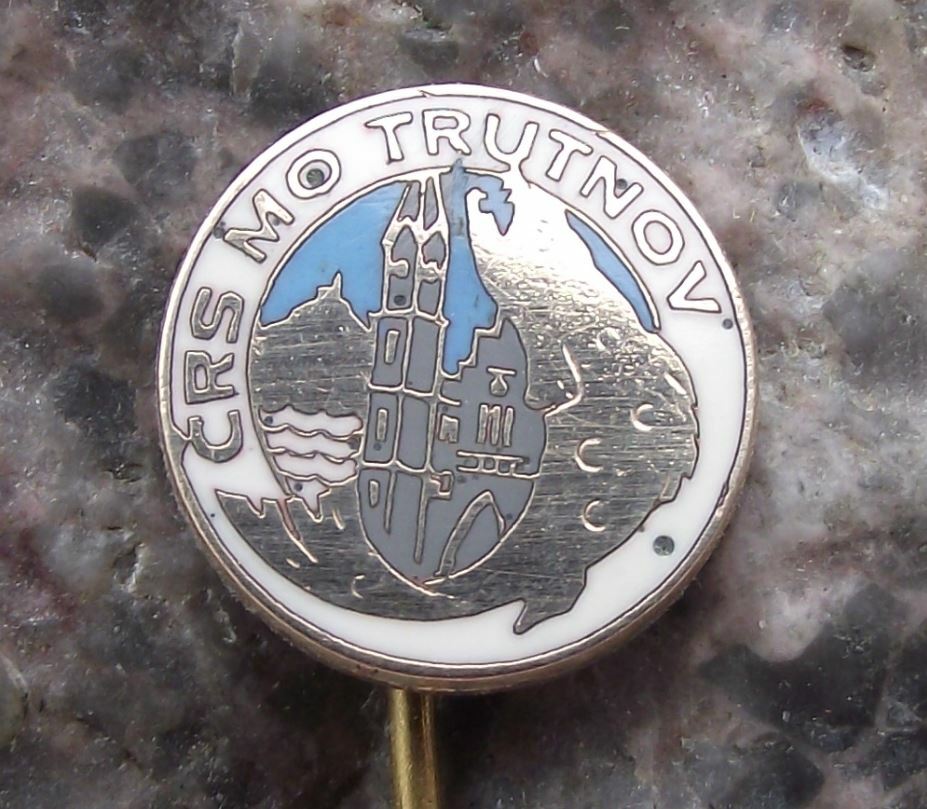 Antique Trutnov Czech Fishing Angling Association Leaping Trout Fish Pin Badge - Badgecrazy