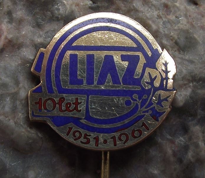1961 LIAZ Truck Lorry Manufacturuer of Czechoslovakia 10th Anniversary Pin Badge - Badgecrazy