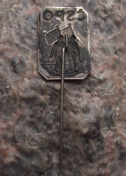 Antique CSPO Czech Fire Fighter Union Fireman Emergency Military Army Pin Badge - Badgecrazy