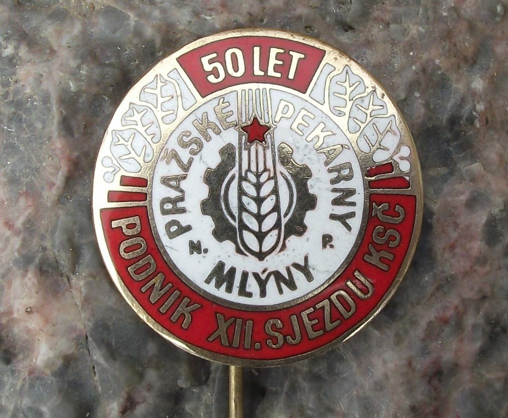 1962 XII Meeting of Czech Communist Party KSC Prague Mills Political Pin Badge - Badgecrazy