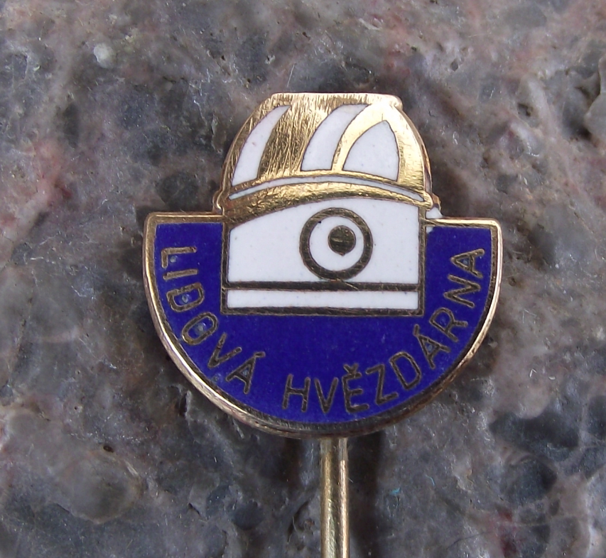 Antique Czechoslovakia Peoples Planetarium Science Education Astronomy Pin Badge - Badgecrazy