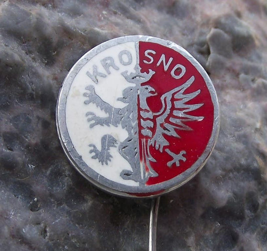 Antique Krosno Poland Polish Coat of Arms Heraldic Circle Crest Pin Badge - Badgecrazy