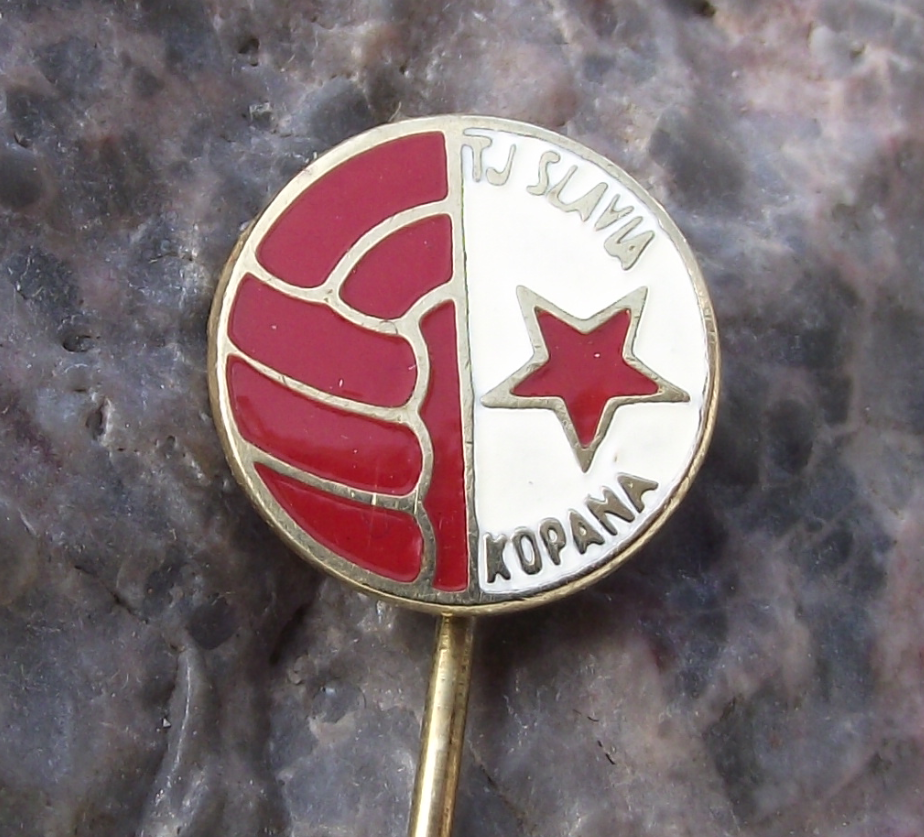Antique TJ Slavia Prague Praha Football Soccer Club Czechoslovakia Fan Pin Badge - Badgecrazy