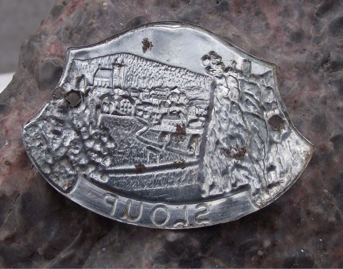 Antique Sloup Blansko Rock Formation Walking Stick Shield Tourist Stocknagel - Badgecrazy