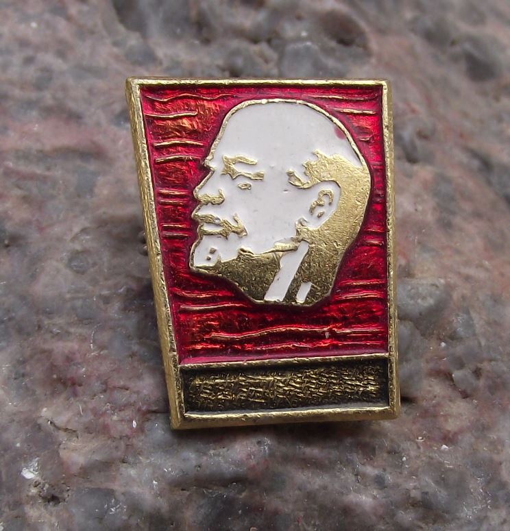 Antique Lenin Russian Soviet Union Communist Politician Molten Lava Pin Badge - Badgecrazy
