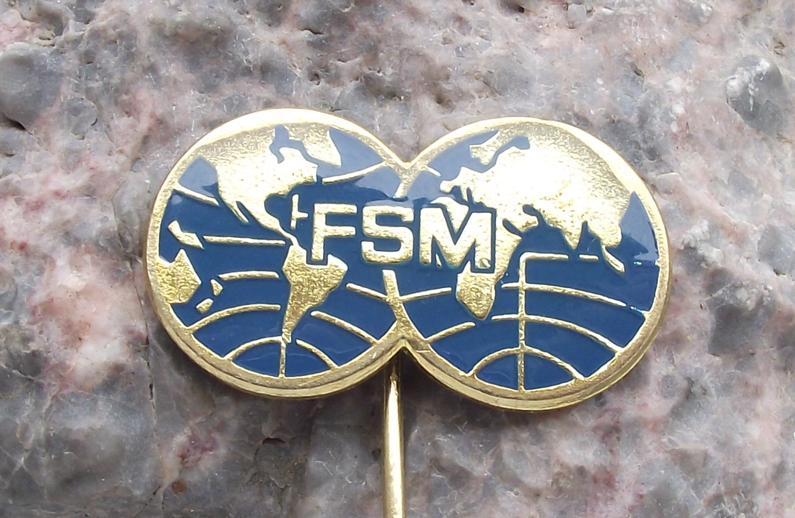 Vintage Federation Syndicale Mondiale FSM Student Youth Political Pin Badge - Badgecrazy