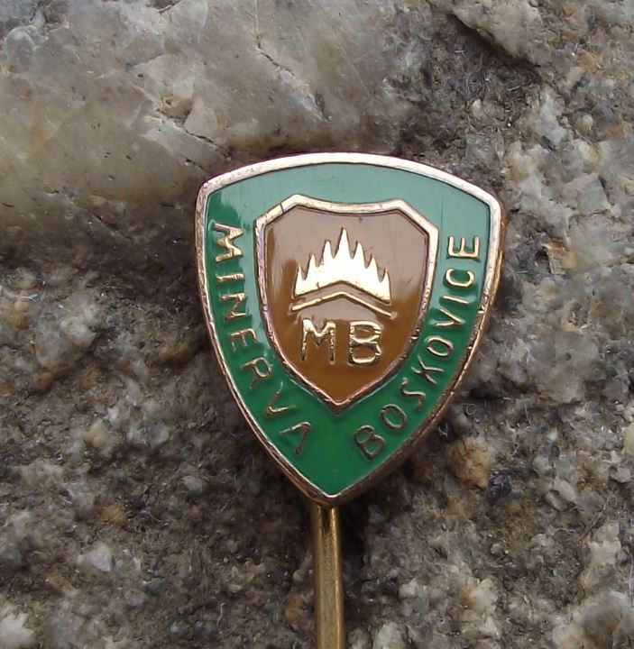 Antique Minerva Boskovice Sewing Machines of Czechoslovakia Shield Pin Badge - Badgecrazy