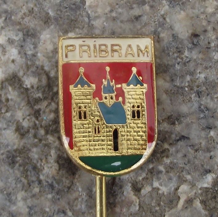 Pribram Czechoslovakia Ancient Castle Official Heraldic Crest Shield Pin Badge - Badgecrazy