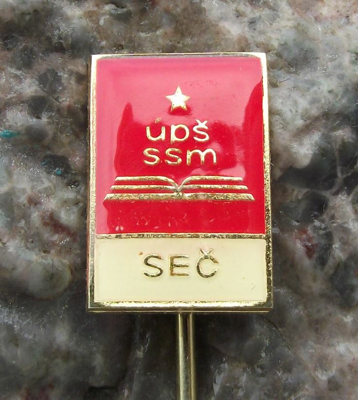 SSM SZM Central Political School Czechoslovakia Communist Youth Sec Pin Badge - Badgecrazy