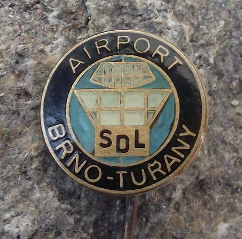 Vintage Brno Turany Airport Czech Air Traffic Control Tower SDL ATC Pin Badge - Badgecrazy