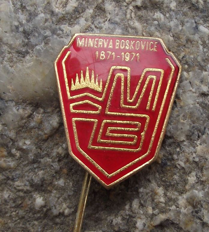 1971 Minerva Boskovice Sewing Machines Czechoslovakia Centenary Pin Badge - Badgecrazy