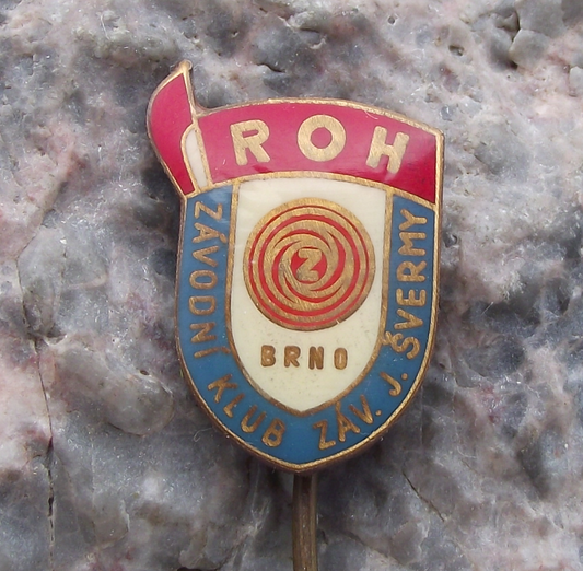 Vintage Ceska Zbrojovka Czech Guns CZ Weapons Factory Shooting Club Pin Badge - Badgecrazy