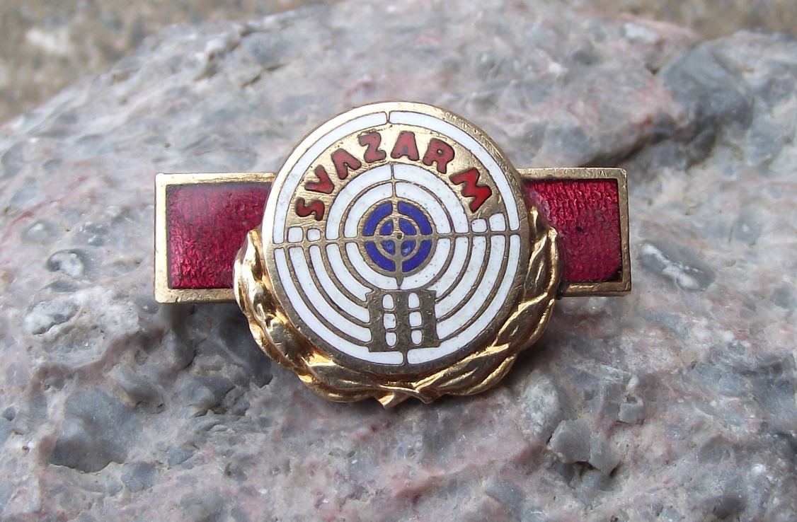 Vintage Svazarm Czech Army Reserve Grade 3 Shooter Paramilitary Brooch Pin Badge - Badgecrazy