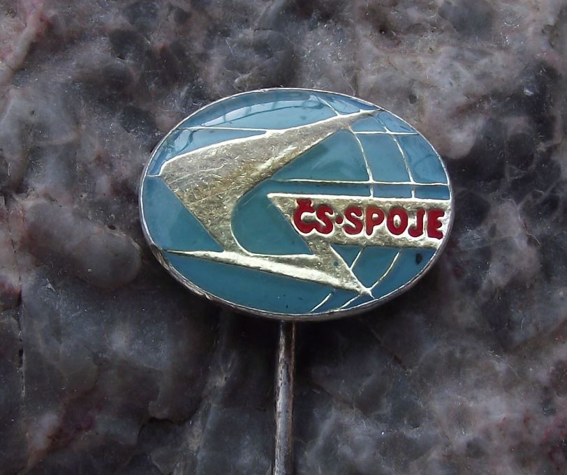 Czechoslovakia CS Spoje Connection Communist Post Office Postal Logo Pin Badge - Badgecrazy