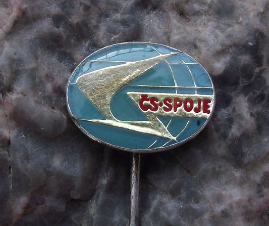 Czechoslovakia CS Spoje Connection Communist Post Office Postal Logo Pin Badge - Badgecrazy