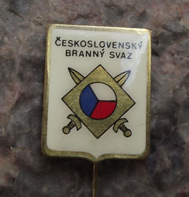 Czechoslovakia Army Recruitment Department Military Crossed Swords Pin Badge - Badgecrazy