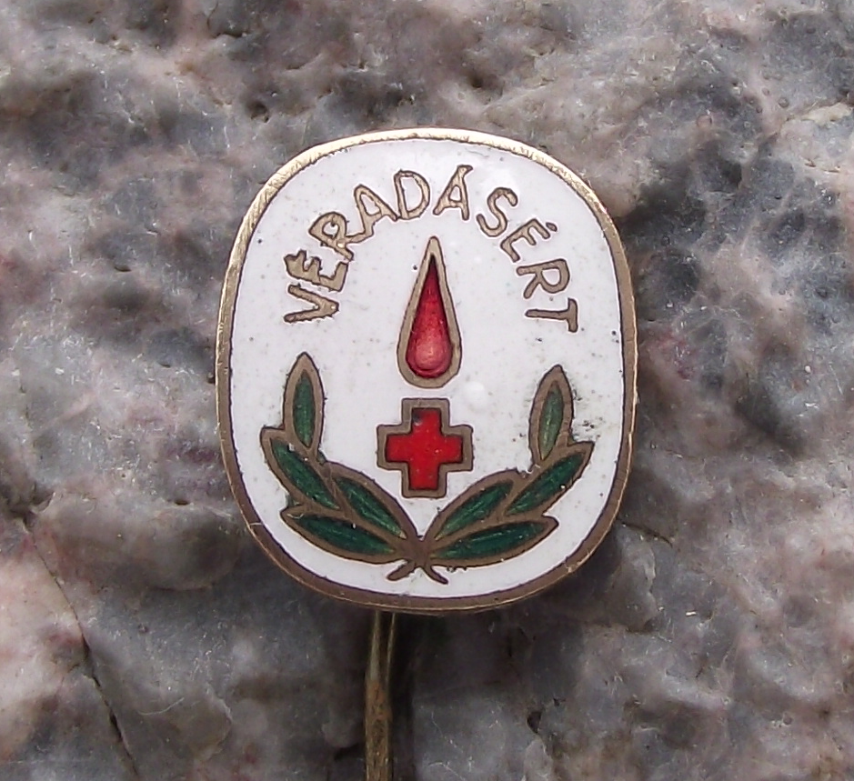 Vintage Hungarian Red Cross Association Volunteer Blood Donor Hungary Pin Badge - Badgecrazy