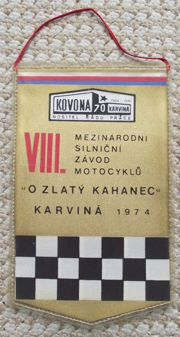 1974 Karvina 8th VIII International Motorbike Road Race for Golden Lantern Flag - Badgecrazy