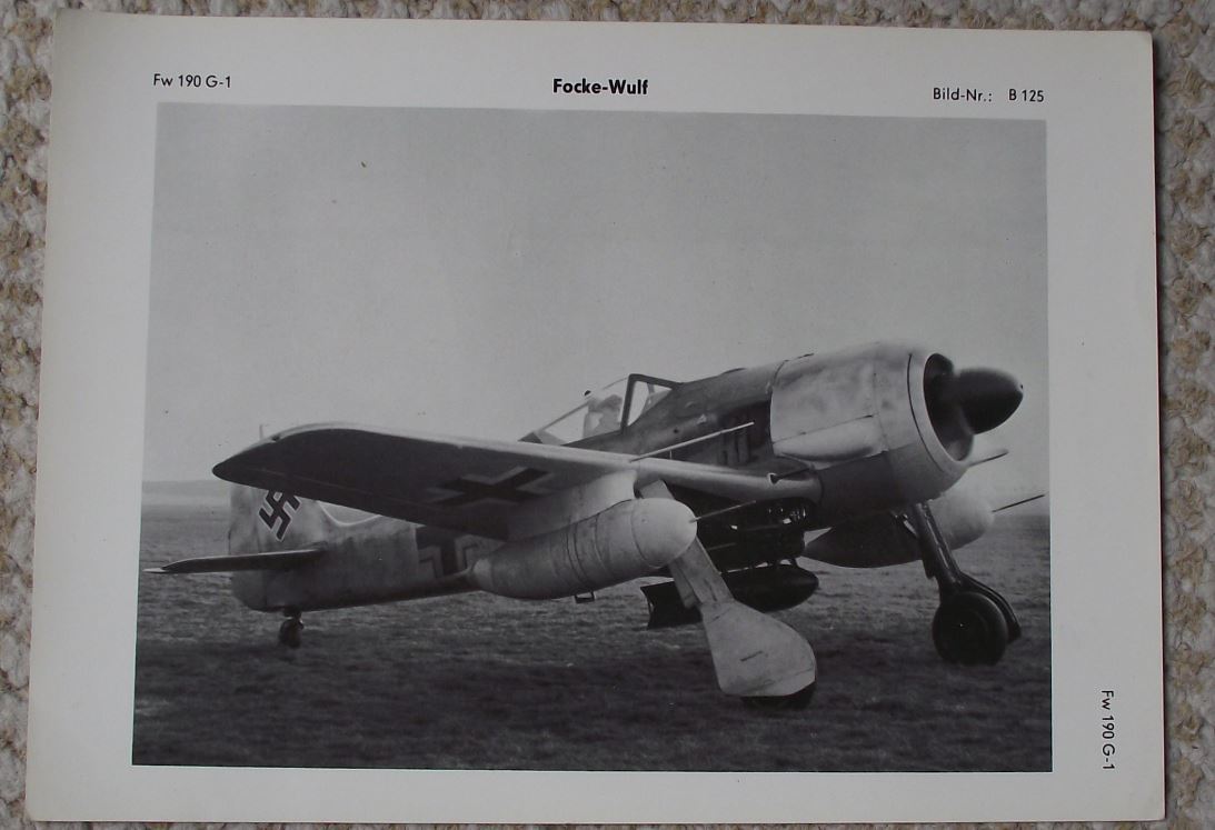 1974 Focke Wulf Fw 190 G-1 Luftwaffe WWII Fighter Aircraft Photographic Plate - Badgecrazy