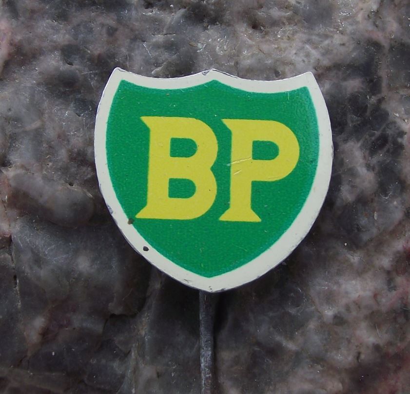 Vintage BP British Petrol Oil Gas Energy Company Vintage Shield Logo Pin Badge - Badgecrazy