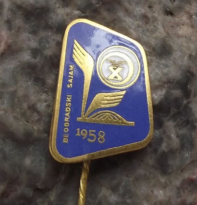 1958 Beogradski Sajam Beograd Belgrade Serbia Trace Fair Expo Pin Badge - Badgecrazy