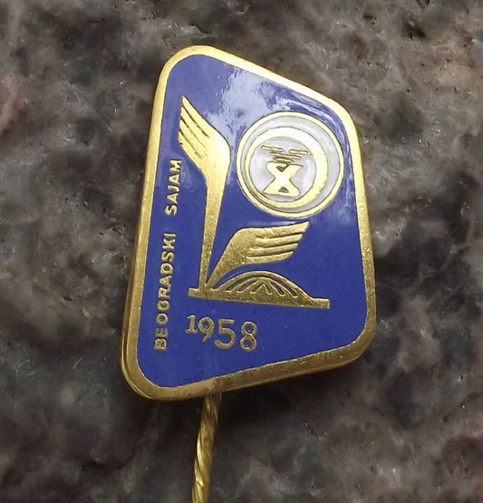 1958 Beogradski Sajam Beograd Belgrade Serbia Trace Fair Expo Pin Badge - Badgecrazy