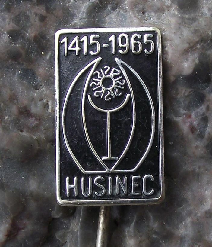 1965 Husinec Czechoslovakia Coat of Arms 550th Anniversary Heraldic Pin Badge - Badgecrazy