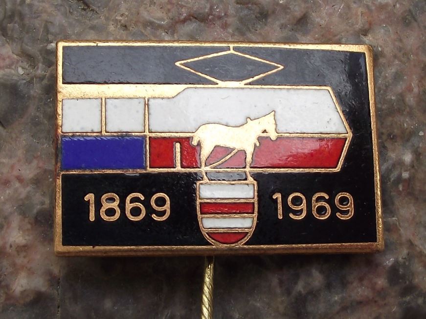 1969 Rare Czech City Brno Trolley Tram Streetcar 100th Anniversary Pin Badge - Badgecrazy