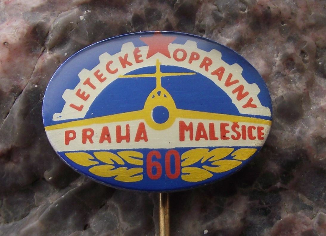 1975 Czech MOD Air Force Aircraft Repair Facility Malesice Mig 15 Pin Badge - Badgecrazy