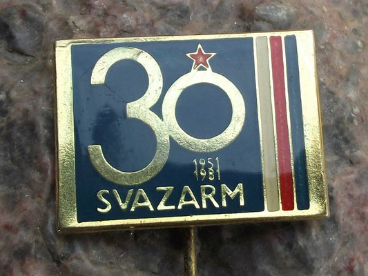 1981 Svazarm Czech Army Reserve 30th Anniversary Military Paramilitary Pin Badge - Badgecrazy