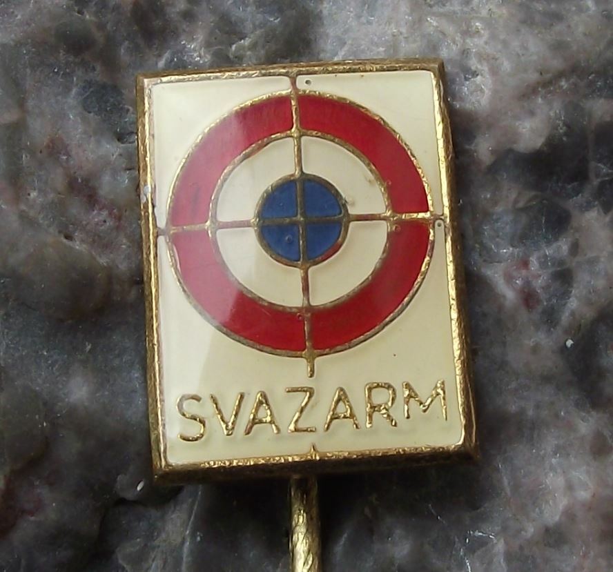 Svazarm Czech Army Reserve Gun Weapon Rifle Shooting Marksman Target Pin Badge - Badgecrazy