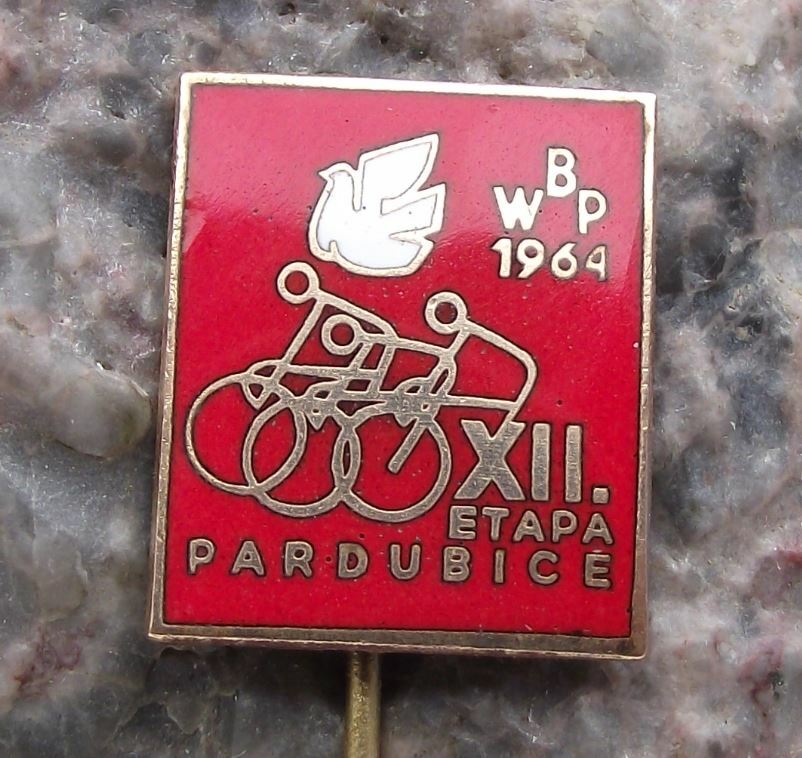 1964 WBP XII International Bicycle Peace Race Pardubice Stage Cycling Pin Badge - Badgecrazy