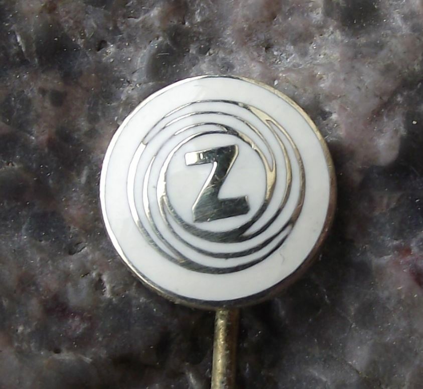 Antique CZ Weapons Pistols Rifle Gun Factory Czechoslovakia Logo White Pin Badge - Badgecrazy