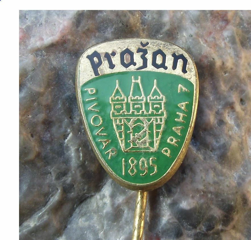 Antique Prazan Beer Holesovice Beer Lager Former Czech Brewery Shield Pin Badge - Badgecrazy