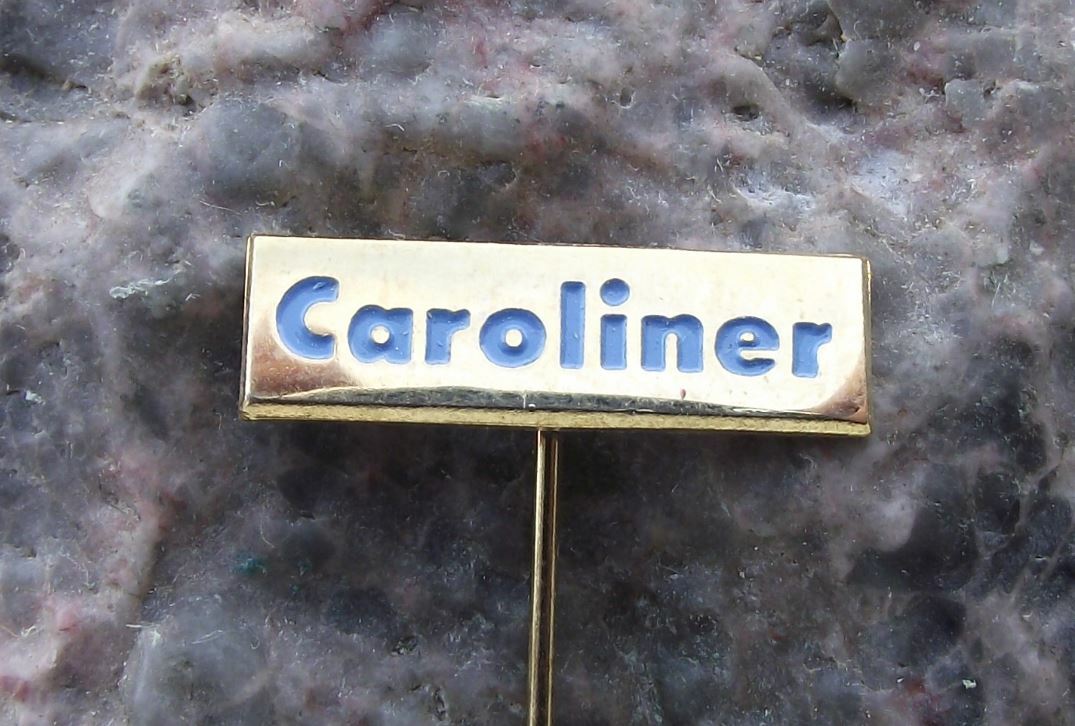 Antique Caroliner Girls Name Engineering Company Advertising Pin Badge - Badgecrazy